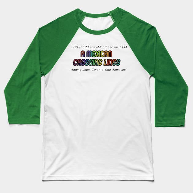A Mexican Crossing Lines Logo Baseball T-Shirt by SiqueiroScribbl